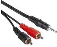 Kabel PremiumCord Jack 3.5mm - RCA (Cinch) x2 3m czarny (kjackcin3)