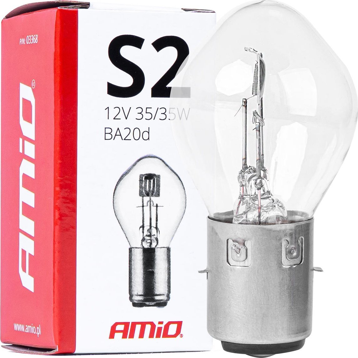 AMiO Żarówka halogenowa s2 12v 35/35w ba20d amio-03368