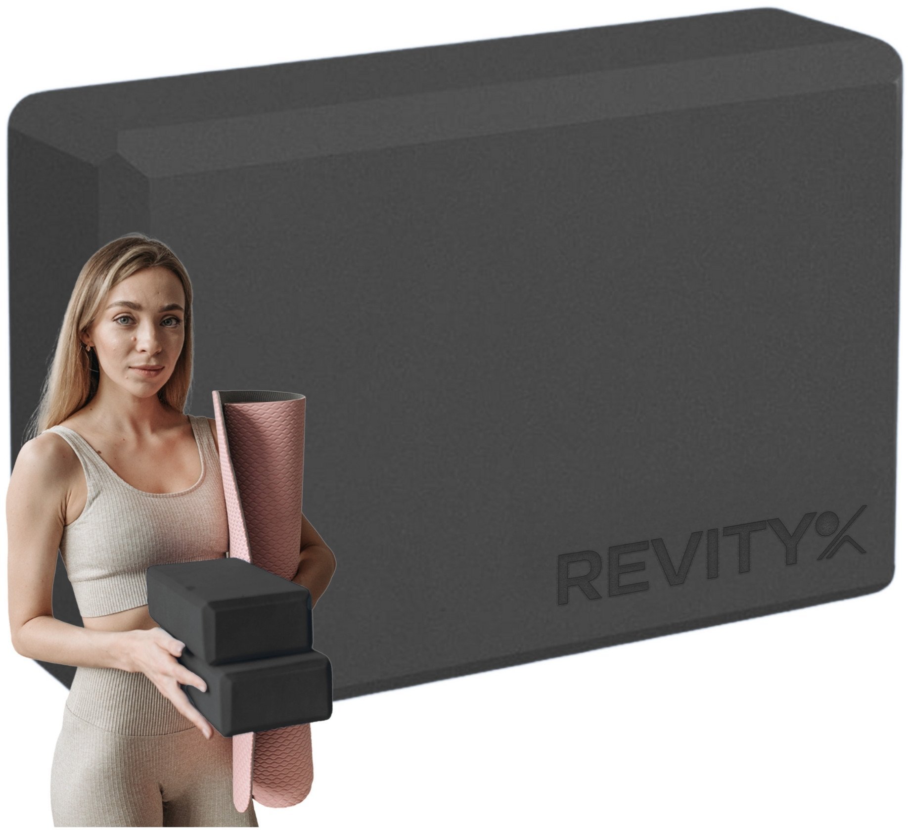 Klocek kostka blok do jogi Revity 23 x 15 x 7.5 cm 1 szt.