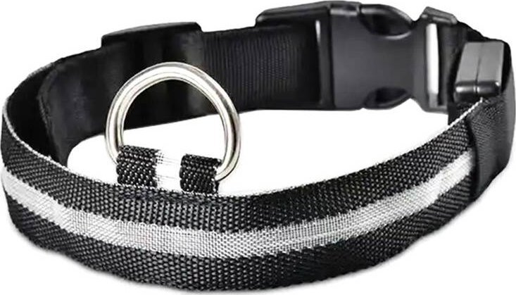 Aptel Świecąca OBROŻA dla Psa LED 32-37cm czarna AG232D