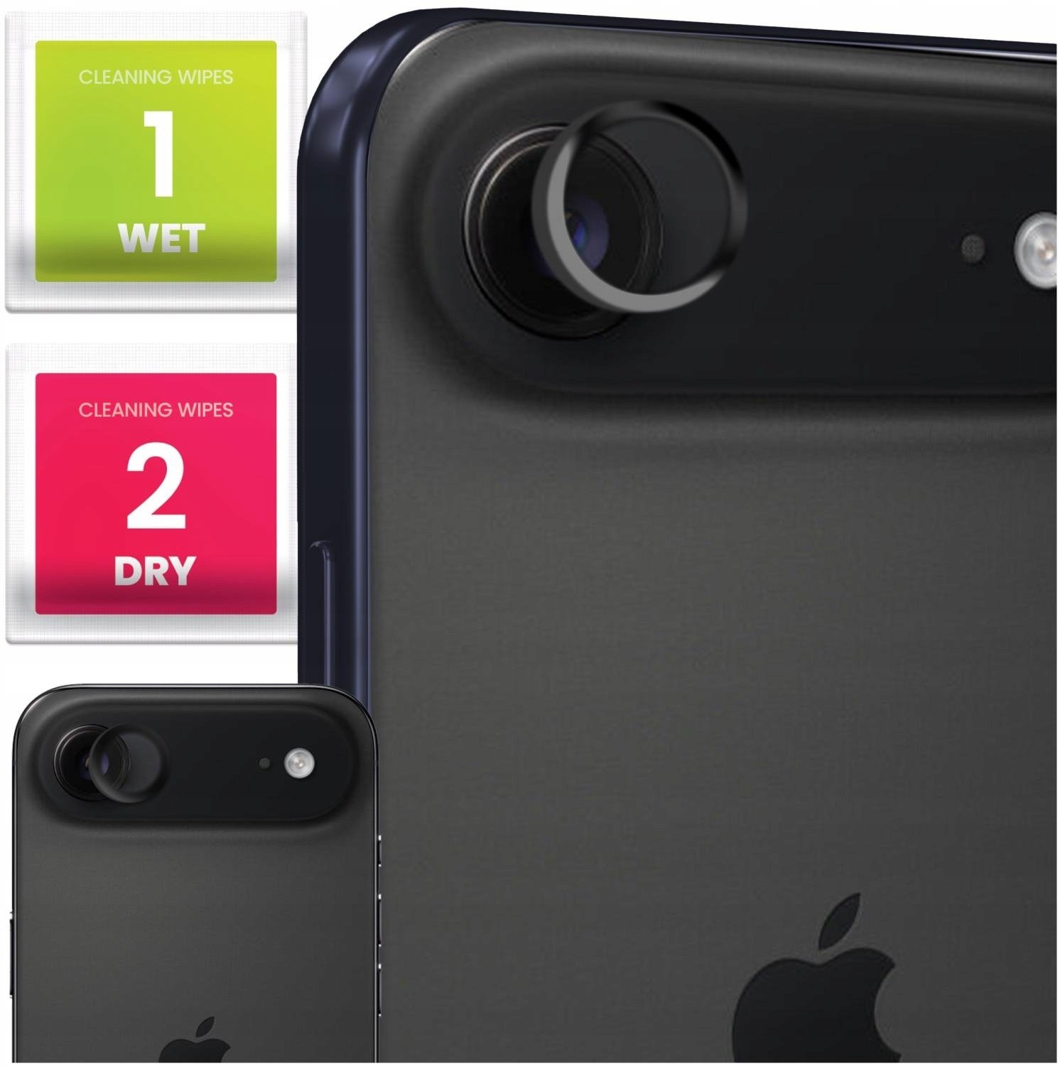 Szkło Na Aparat Do Apple iPhone 17 Air (Na Obiektywy, Czarne, Hartowane)