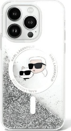 Karl Lagerfeld Karl Lagerfeld KLHMP16MLGKCSGH iPhone 16 Plus 6.7" hardcase transparent Liquid Glitter Karl&Choupette Head Magsafe