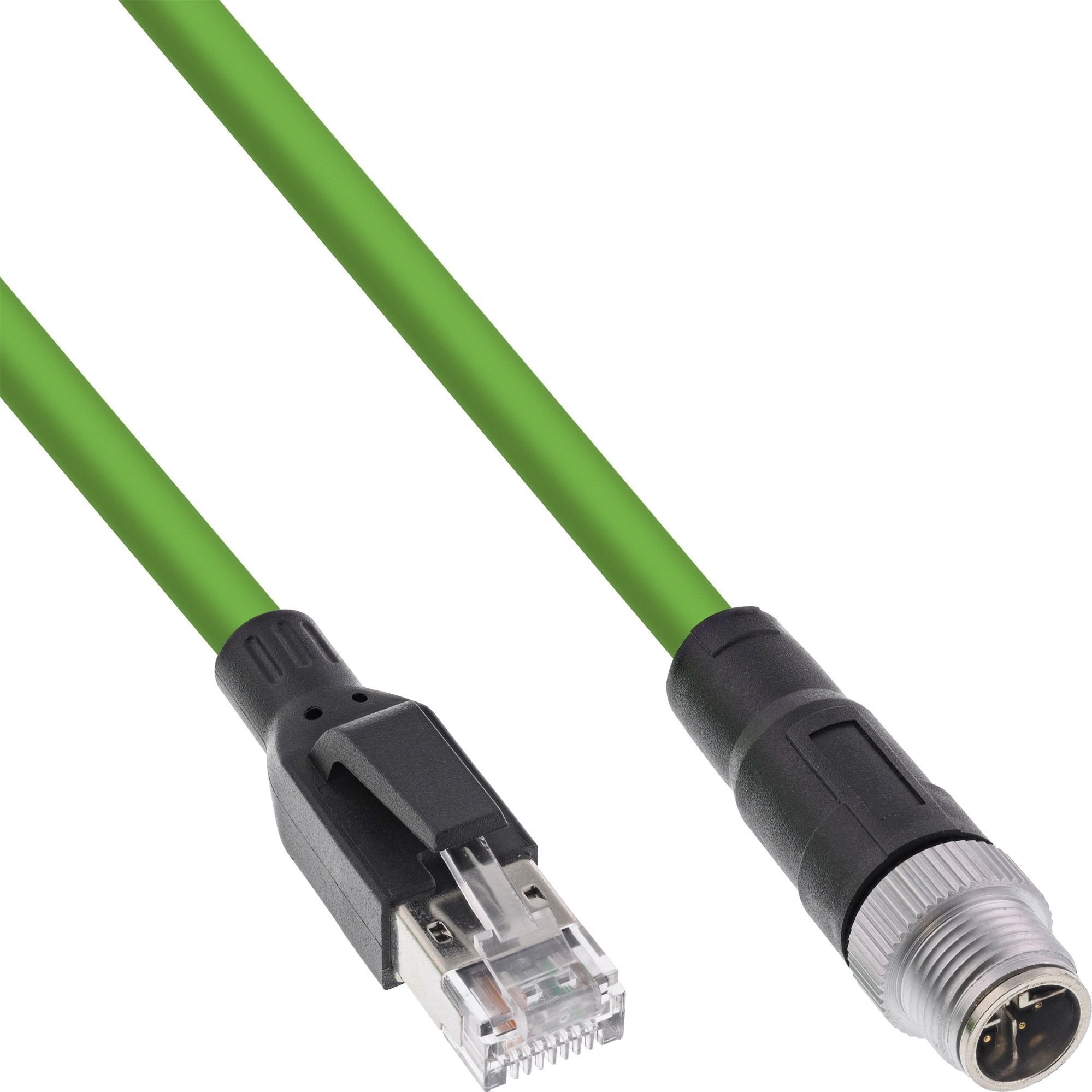InLine InLine® Industrial network cable, M12 8-pin X-coded to RJ45 plug, Cat.6A PUR 10m