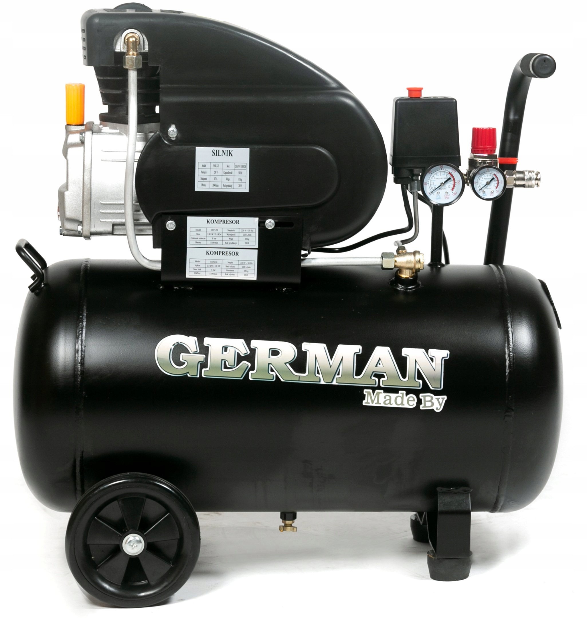Kompresor sprężarka GERMAN 50L 8BAR 220L/MIN + Odw