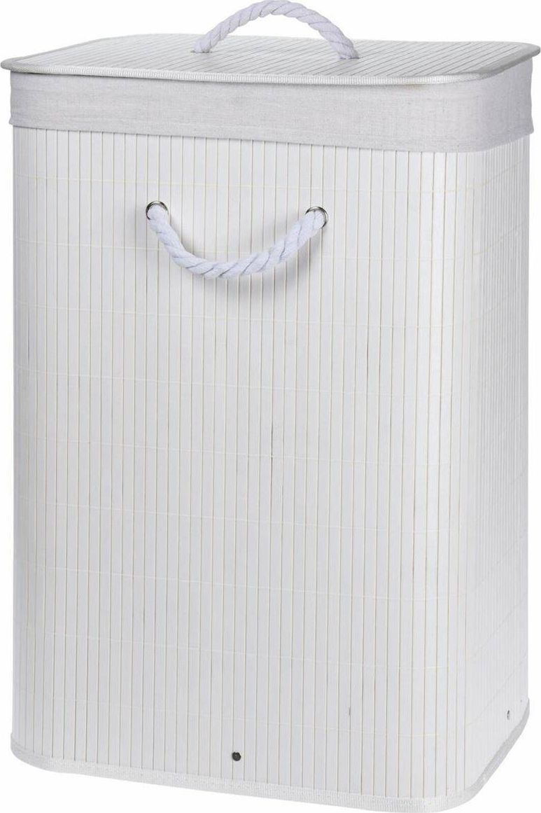Kosz na pranie Storage Solutions Kosz na pranie bambusowy biały