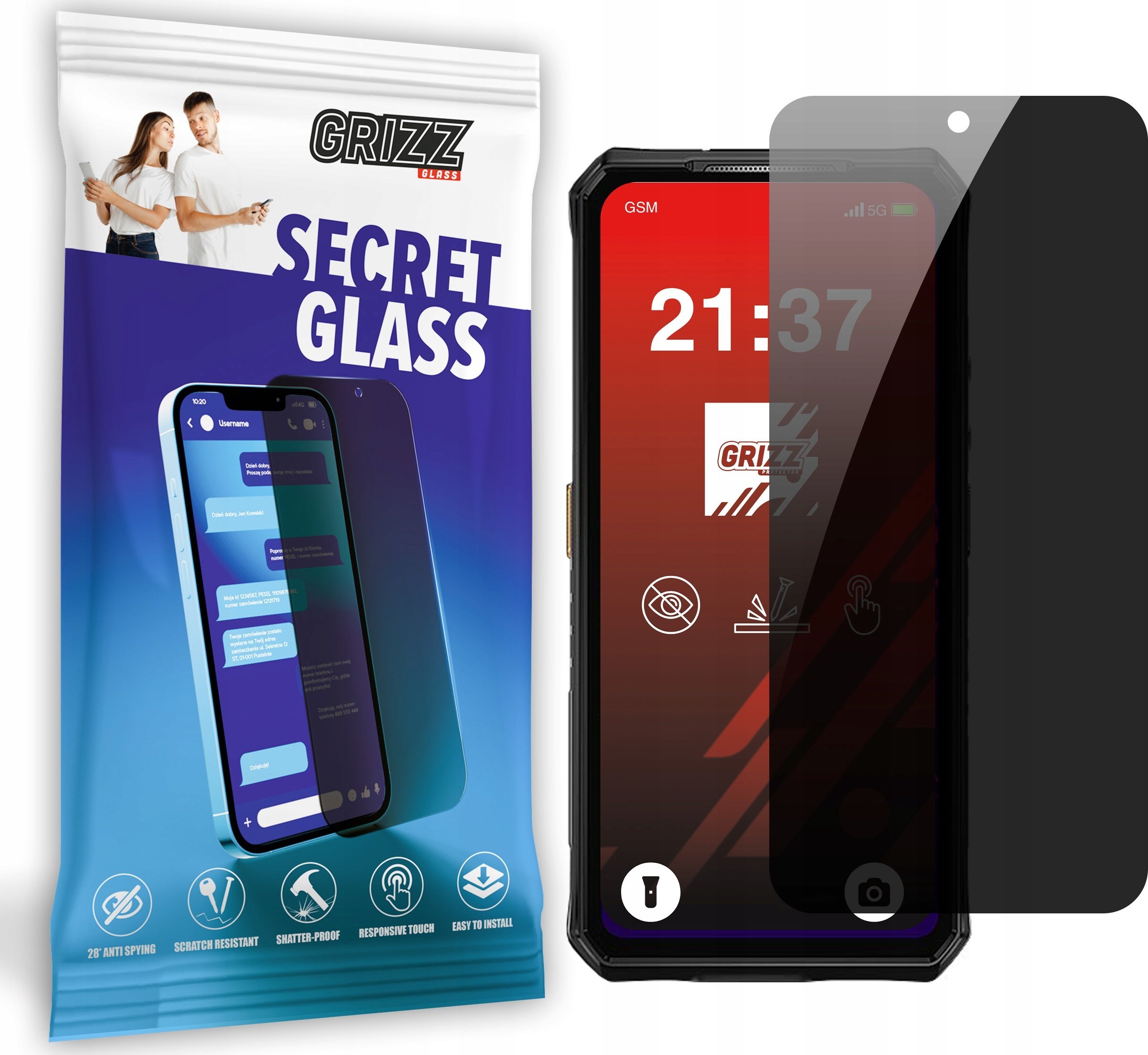GrizzGlass Szkło prywatyzujące GrizzGlass SecretGlass do Ulefone Armor 28 Ultra