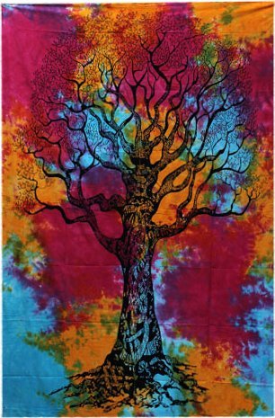 vidaXL Bawełniana narzuta - Winter Tree