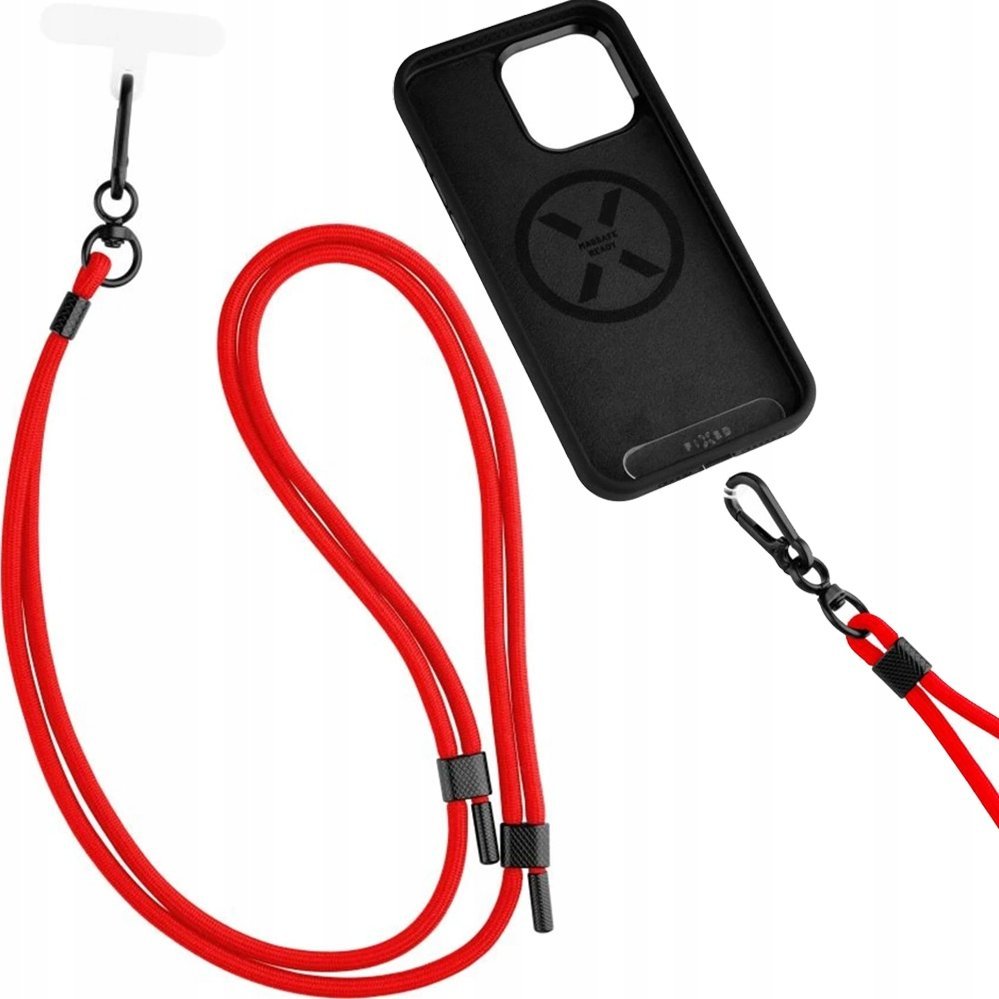 Fixed FIXED Universal Lanyard for Mobile Phones - uniwersalna smycz do telefonu czerwona - Gwarancja bezpieczeństwa. Proste raty. Bezpłatna wysyłka od