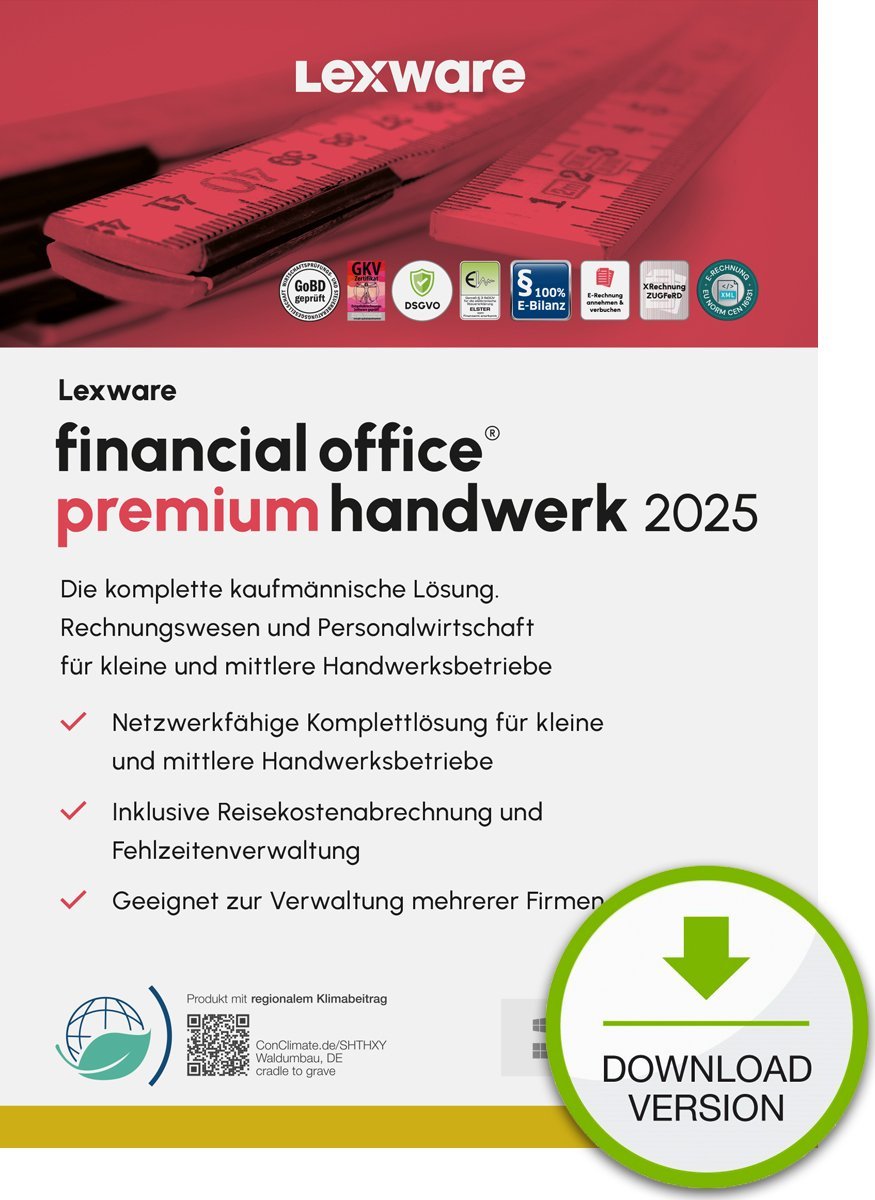 Program Lexware LEXWARE ESD financial office premium handwerk 2025 unbegrenzte Laufzeit Download