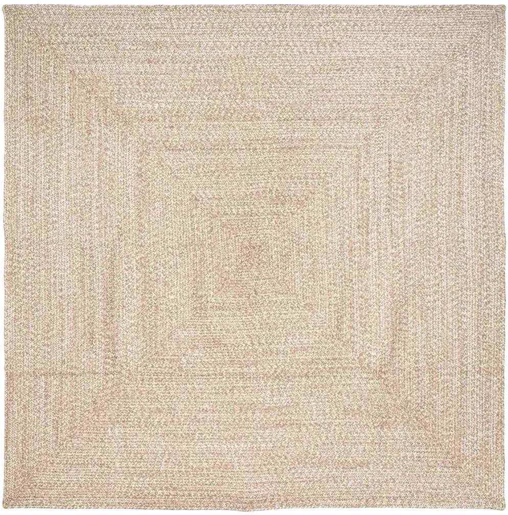 vidaXL Dywan Splot koszykowy Naturalny i biały 240 x 240 cm Juta