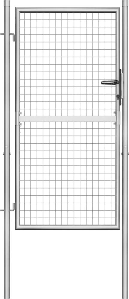 vidaXL Furtka ogrodowa, galwanizowana stal, 105x200 cm, srebrna