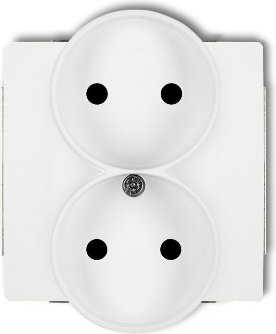 Karlik Gniazdo podwójne Deco b/u 2x2P biały (DGPR-2)