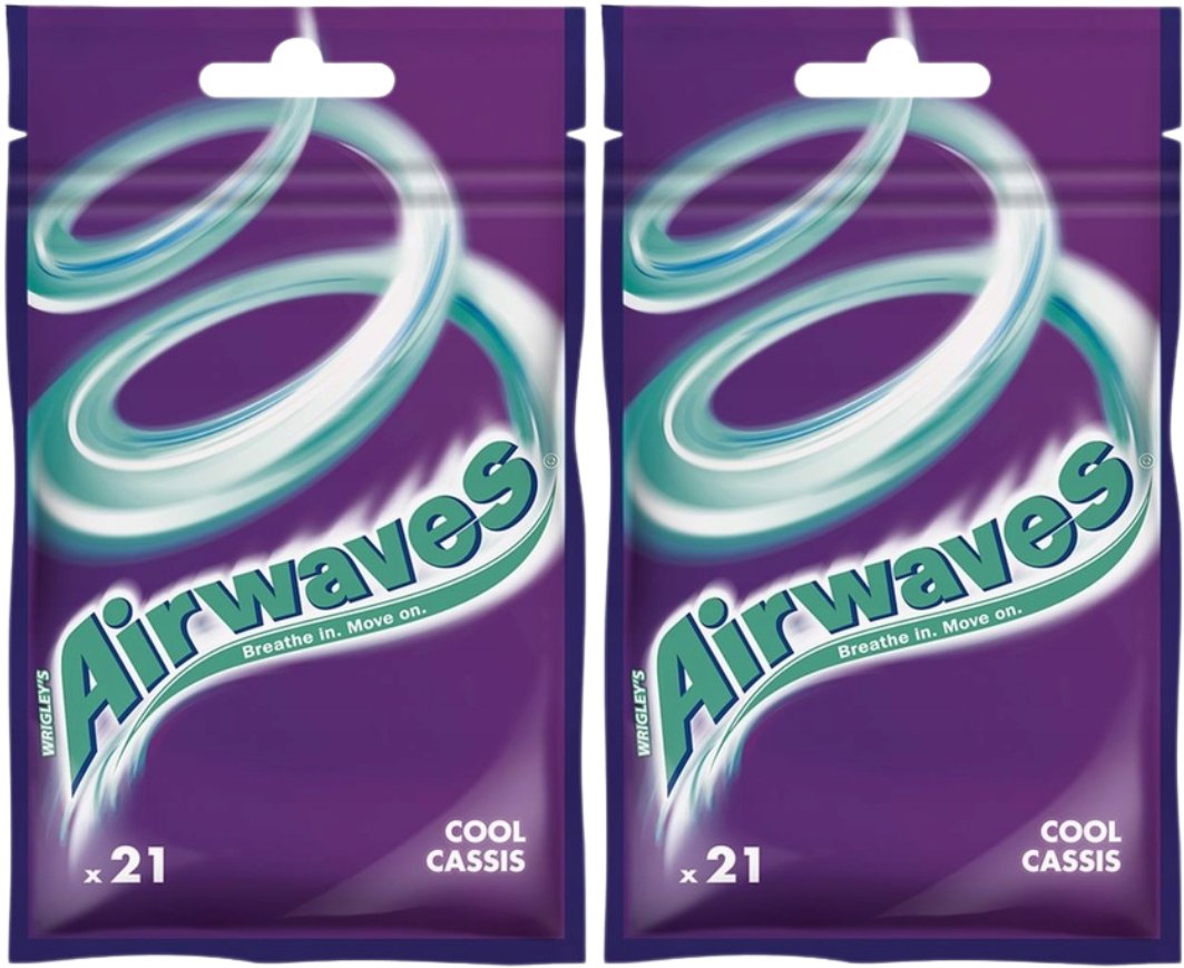 Airwaves Cool Cassis Guma do żucia bez cukru 29 g (21 drażetek) x 2 sztuk