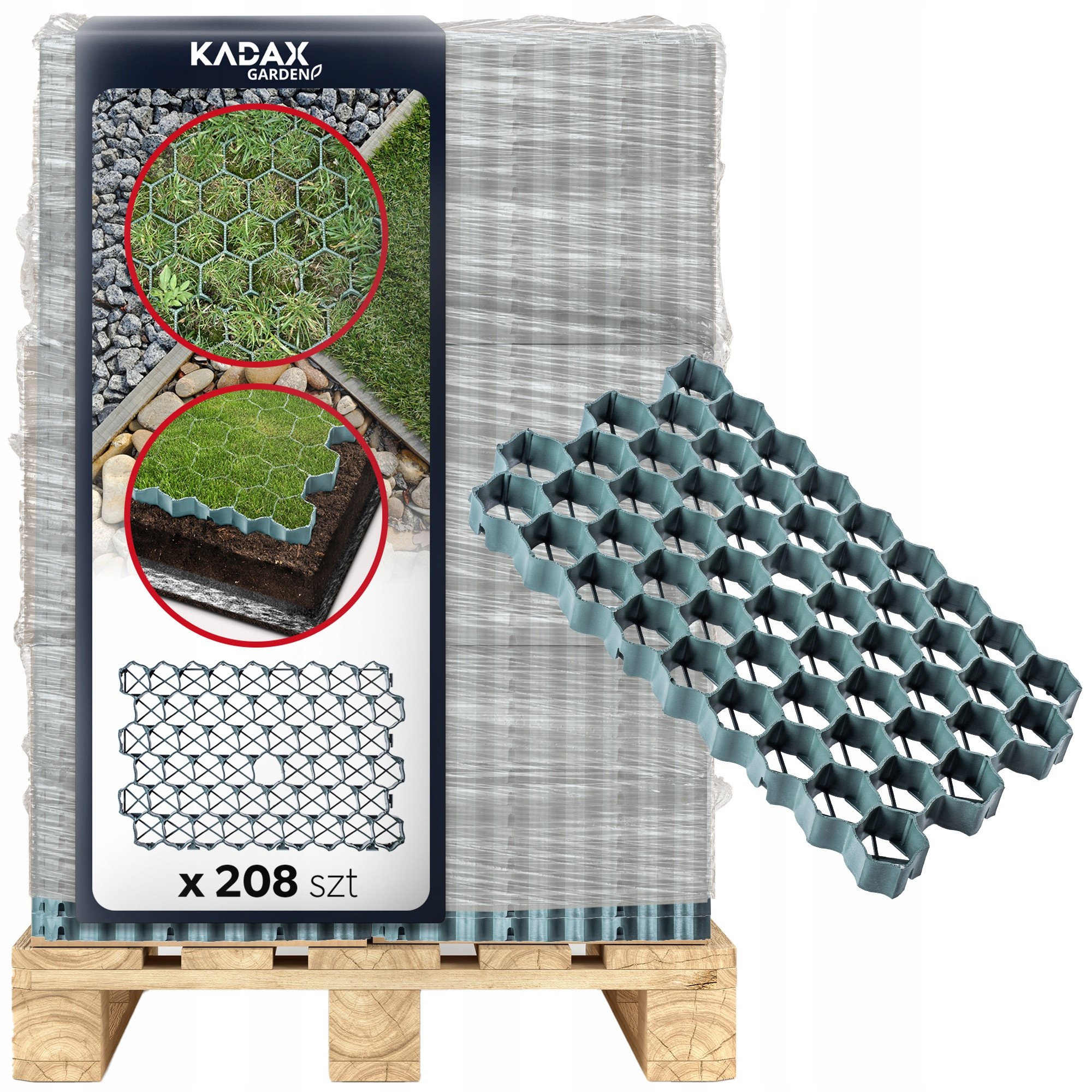 KADAX Kratka Parkingowa Trawnikowa 60x40cm 208szt. 52m2