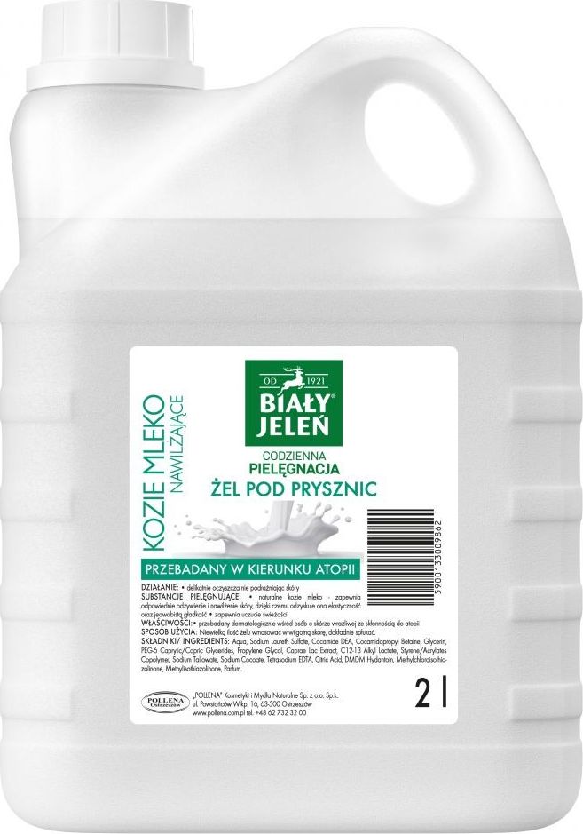 Biały Jeleń Biały Jeleń Codzienna Pielęgnacja Żel pod prysznic nawilżający Kozie Mleko 2L - zapas