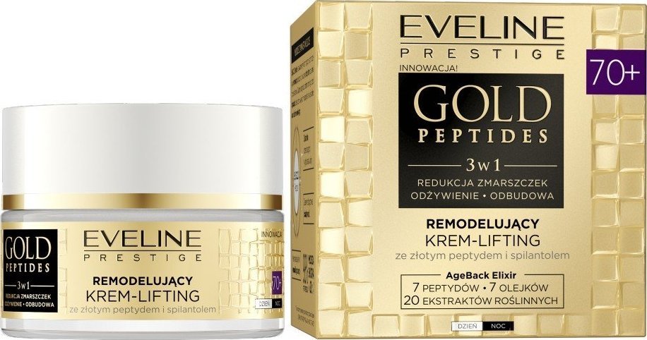 Eveline Gold Peptides 3w1 Remodelujący Krem-Lifting 70+ na dzień i noc 50ml