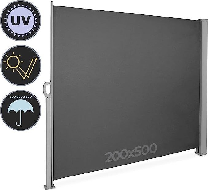 Jago JAGO Wysuwany parawan boczny, 200 x 500 cm, antracyt