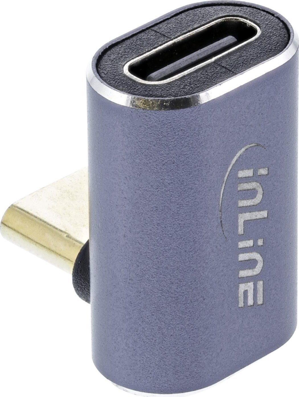 Adapter USB InLine InLine® USB4 Adapter, USB Type-C male/female up/down angled, aluminium, grey
