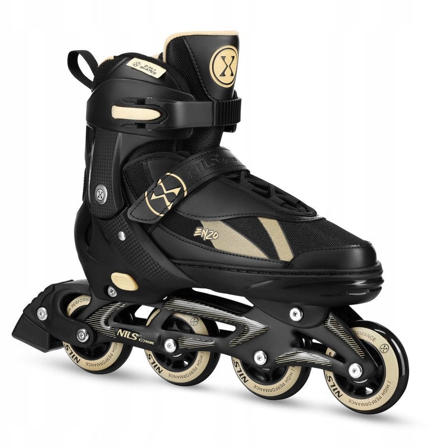 Rolki Nils Extreme NH382 rekreacyjne regulowane czarno-beżowe r. 40-43