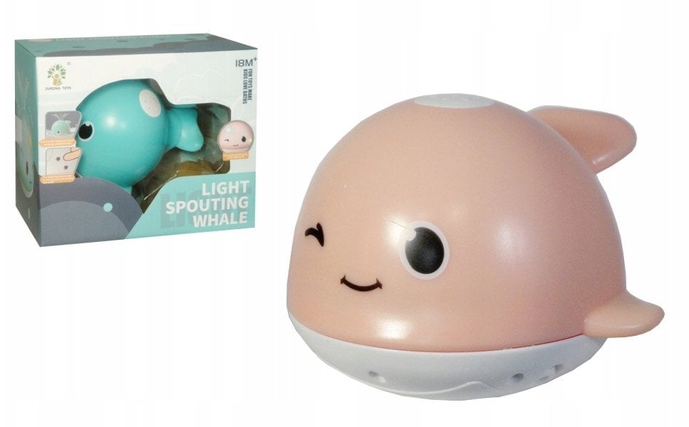 Zabawka dla malucha do kąpieli wieloryb świecący w wodzie z fontanną