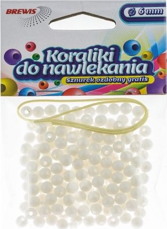 BREWIS Koraliki do nawlekania BREWIS 6mm K6-1 biały Brewis