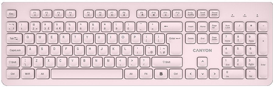 CANYON Klawiatura HKB-W01 UK/US AAA Bezprzewodowa Beżowa