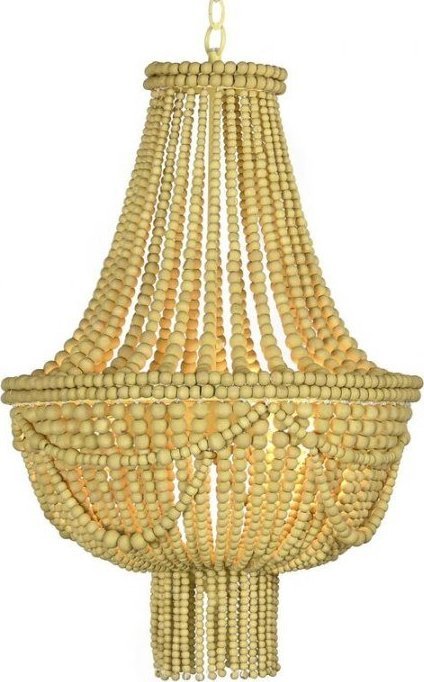 Lampa wisząca DKD Home Decor Lampa Sufitowa DKD Home Decor Metal Brązowy Żółty 40 W Drewno MDF (40 x 40 x 60 cm)