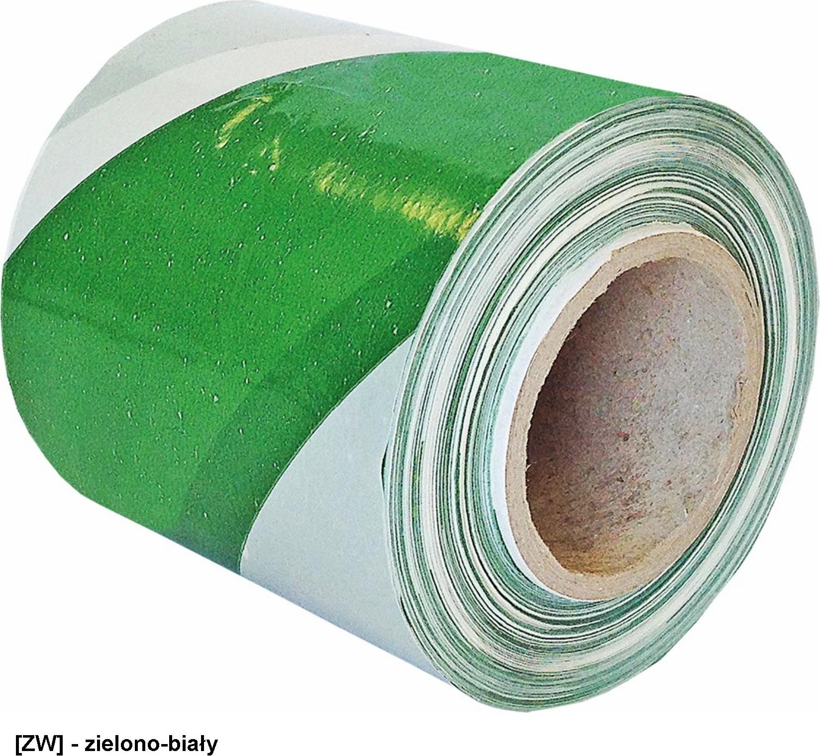R.E.I.S. TASO100ZNW-251S - Taśma ostrzegawcza zielono-biała, jednostronna