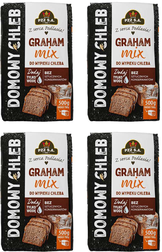 PZZ Mieszanka do wypieku Chleba domowego Graham 500 g x 4 sztuki