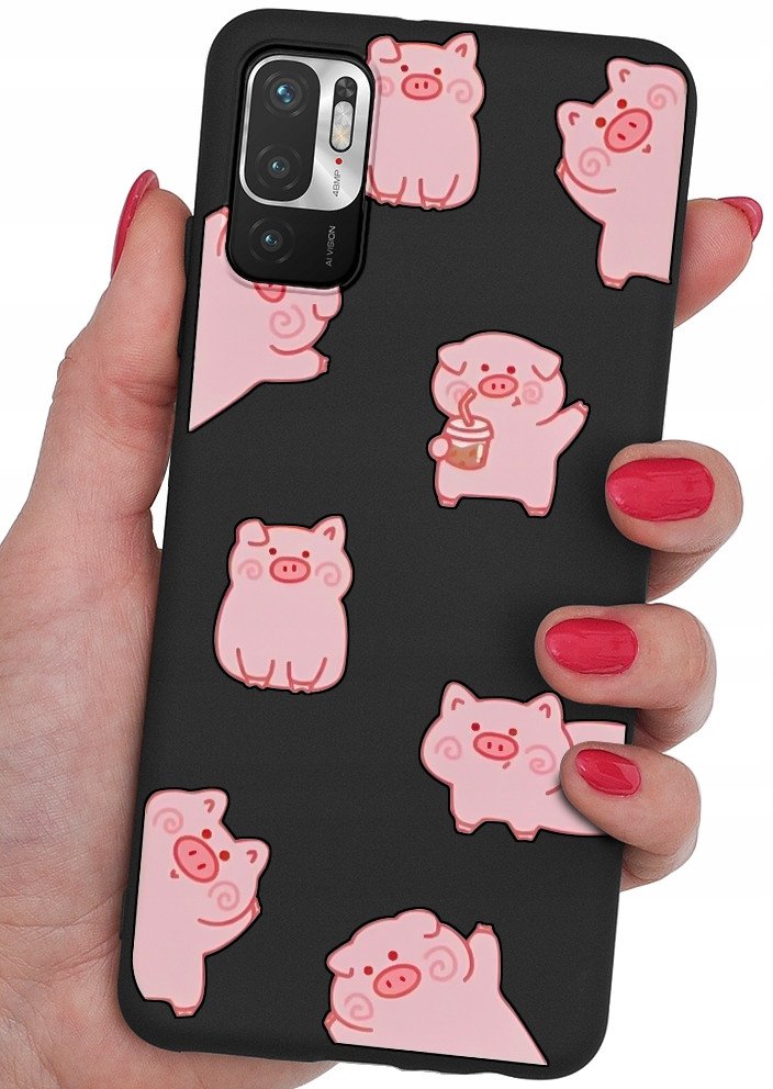 ETUI do Xiaomi Redmi Note 10 5G CASE WZORY | SILIKONOWE MATT CASE +SZKŁO 9H