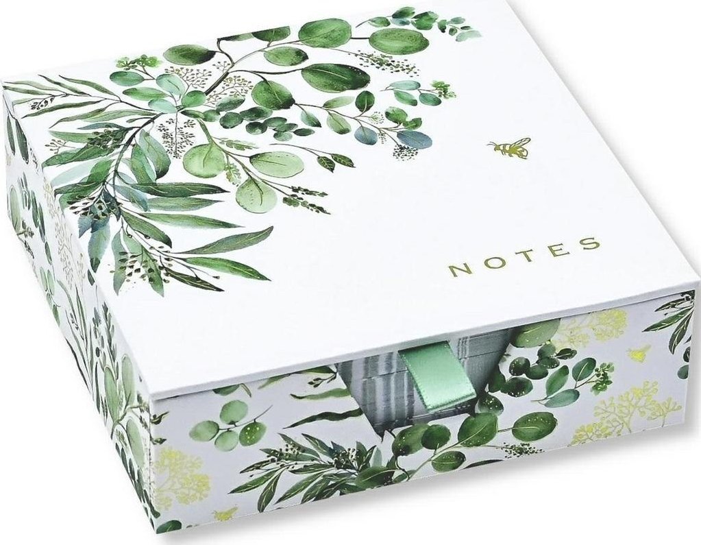 Karteczki zdobione Eukaliptus kostka biurowa