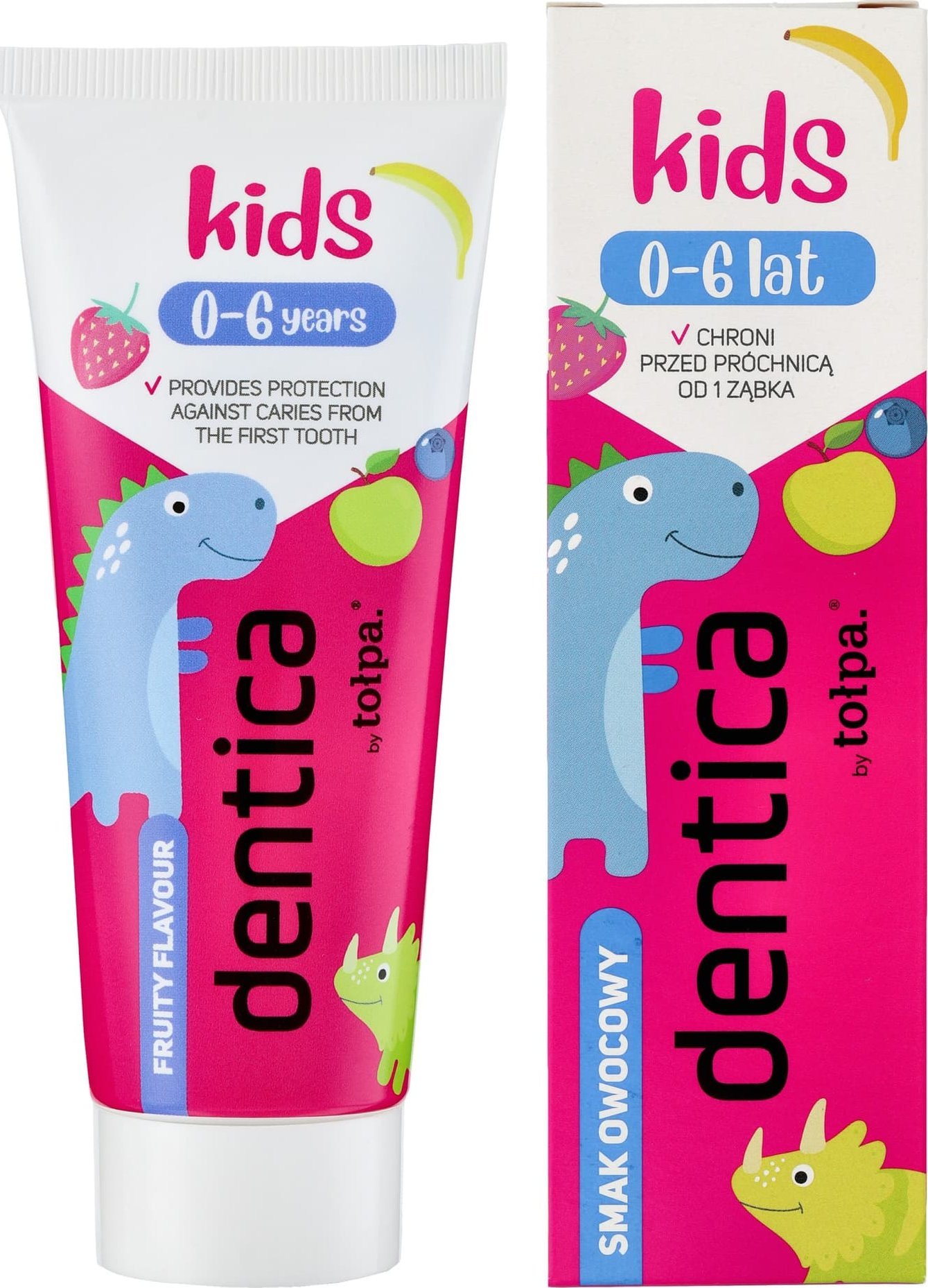 Tołpa TOŁPA Dentica Kids 0-6 Pasta do zębów dla dzieci przeciwpróchnicza owocowa 50 ml