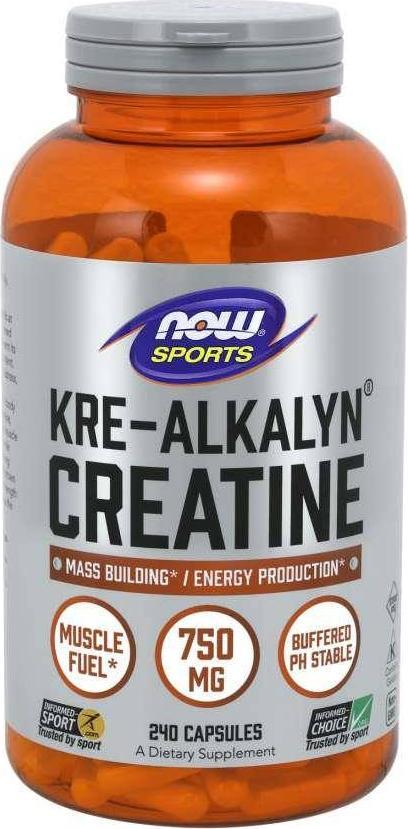 NOW Foods KreAlkalyn Creatine Buforowany Monohydrat Kreatyny 750 mg 240 kapsu