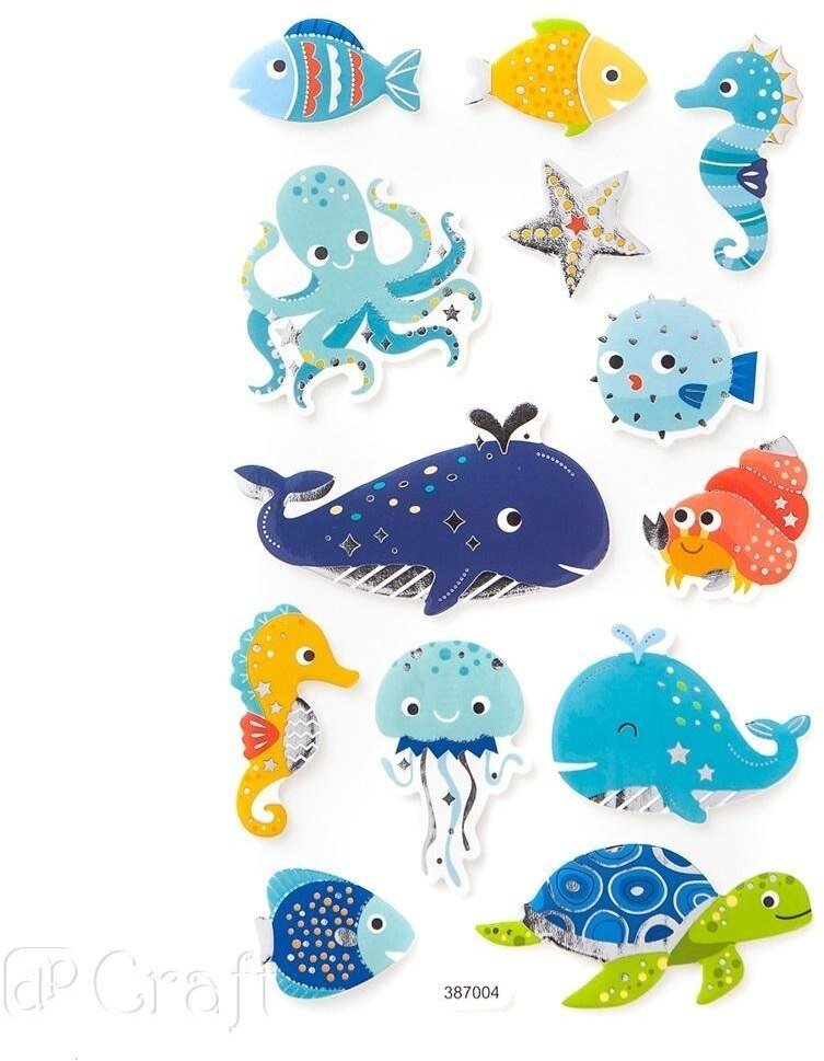 Naklejki z pianki zwierzęta morskie 13szt