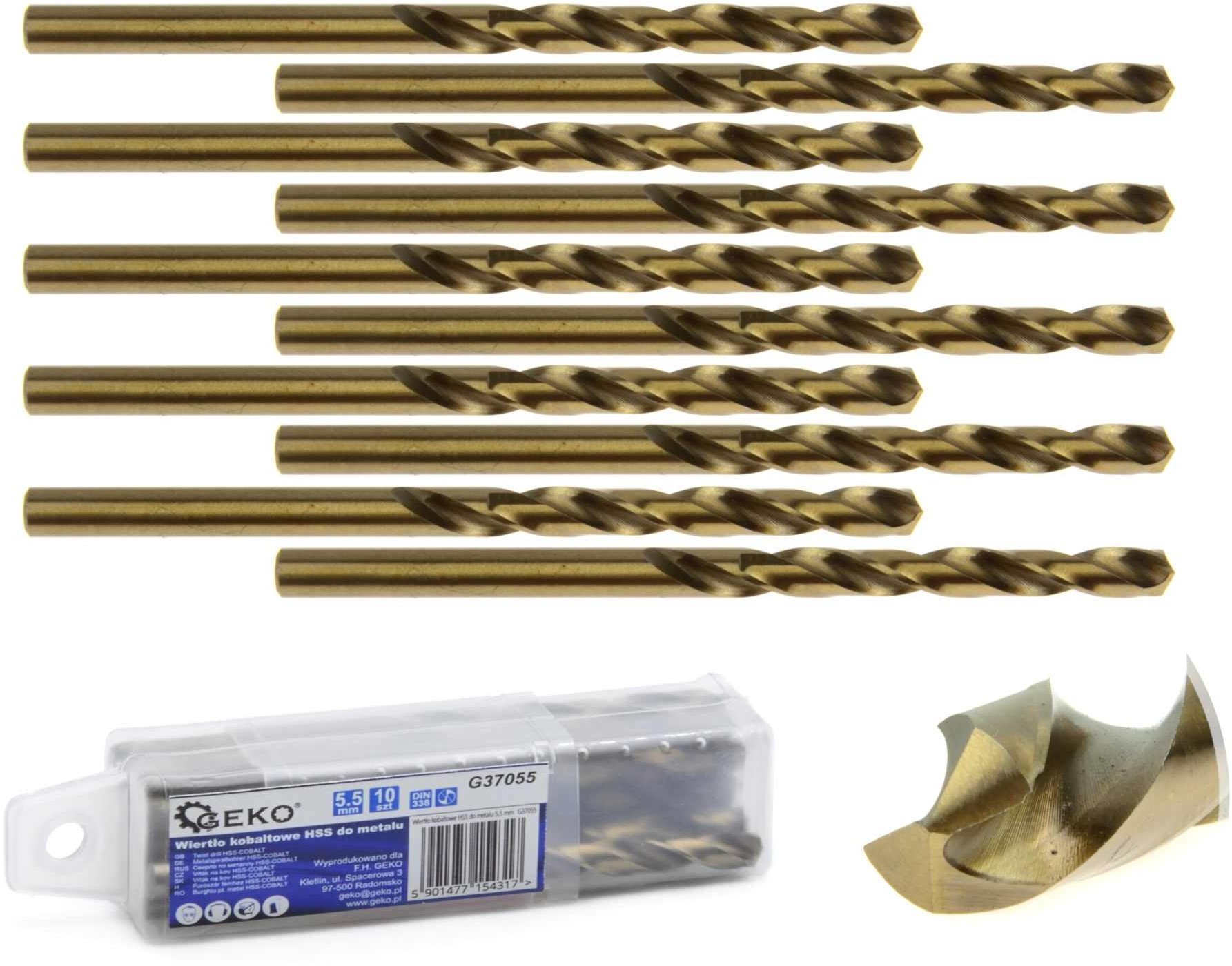 Wiertło kobaltowe HSS do metalu 5,5 mm (10/720)