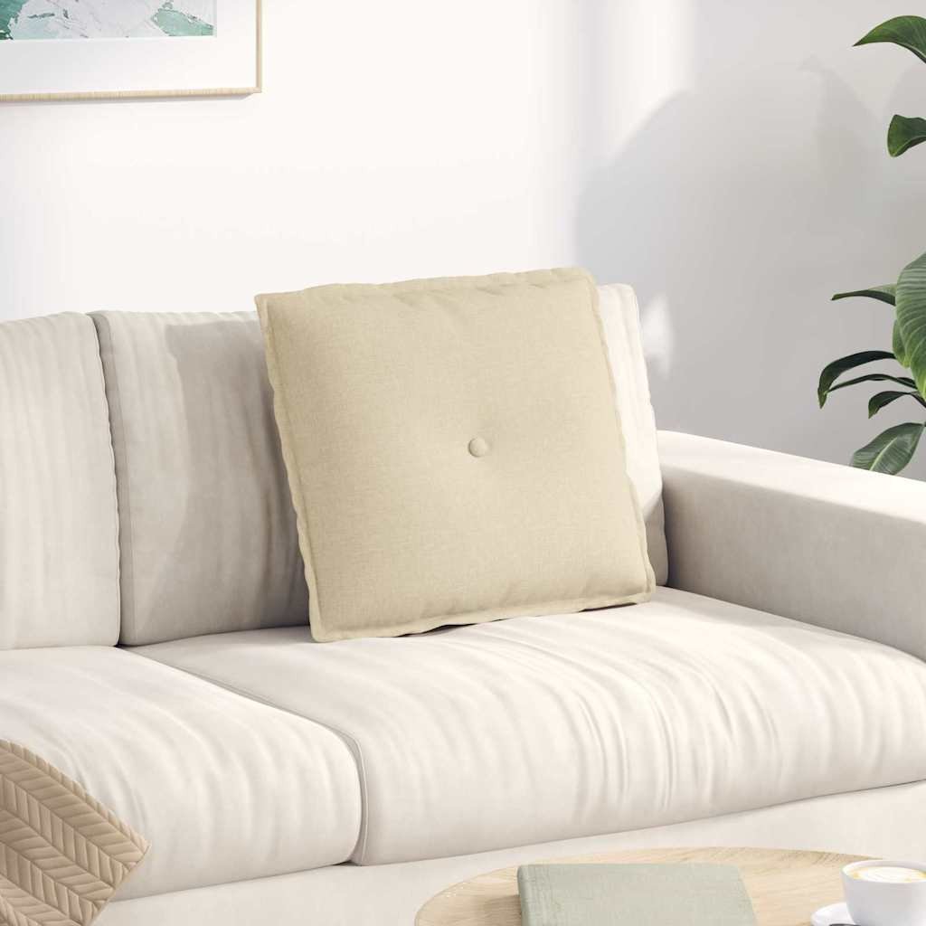 vidaXL Poduszka na plecy Kremowy 50 x 19 x 45 cm tkanina