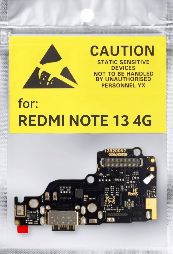 ORYGINAŁ OEM PŁYTKA GNIAZDO ŁADOWANIA USB ZŁĄCZE DO XIAOMI REDMI NOTE 13 4G