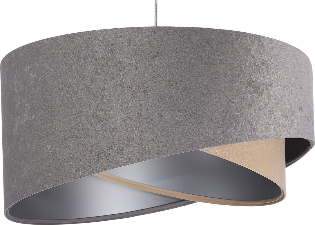 Lampa wisząca Lumes Szaro-srebrna lampa wisząca z abażurem - EX987-Felso