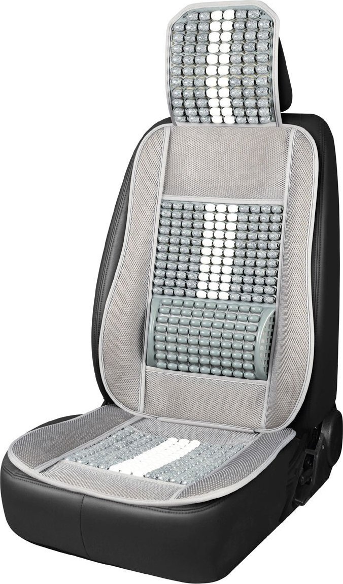 AMiO Mata na fotel siedzenie koraliki z podparciem pod plecy i zagłówkiem amio-03647