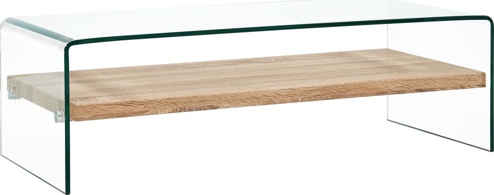 vidaXL Stolik kawowy, przezroczysty, 98 x 45 x 31 cm, szkło hartowane