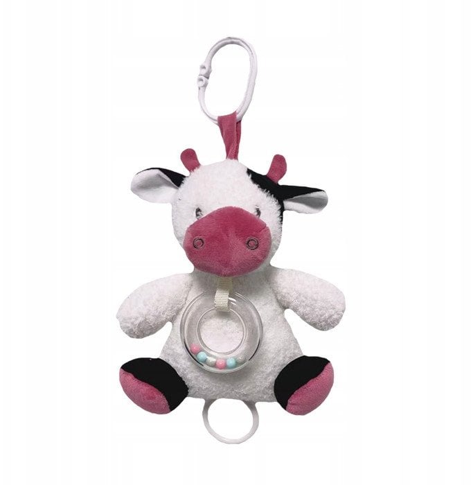 Pozytywka Krówka biało-bordowa 18 cm