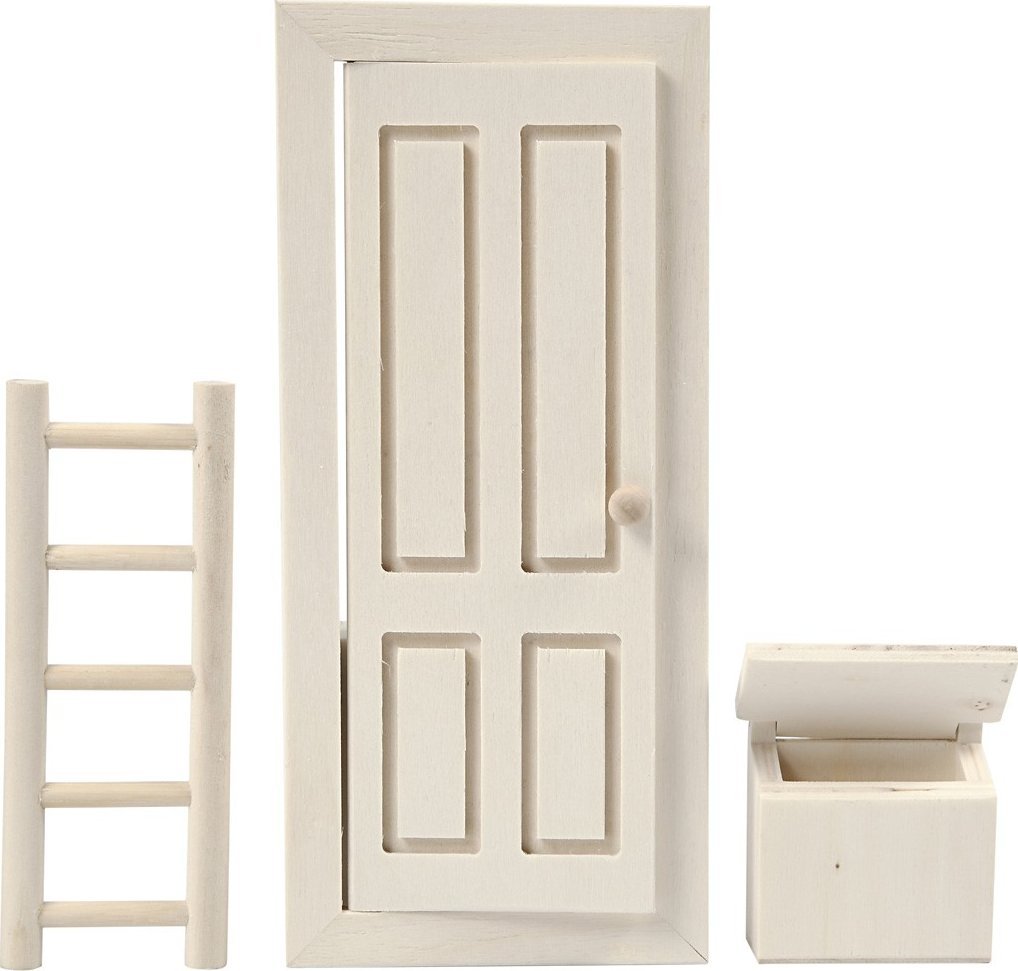 Drzwi, skrzynka pocztowa i drabina