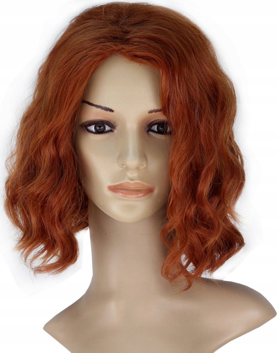 Korbi PERUKA CZARNA WDOWA AVENGERS WŁOSY RUDA RUDE W55