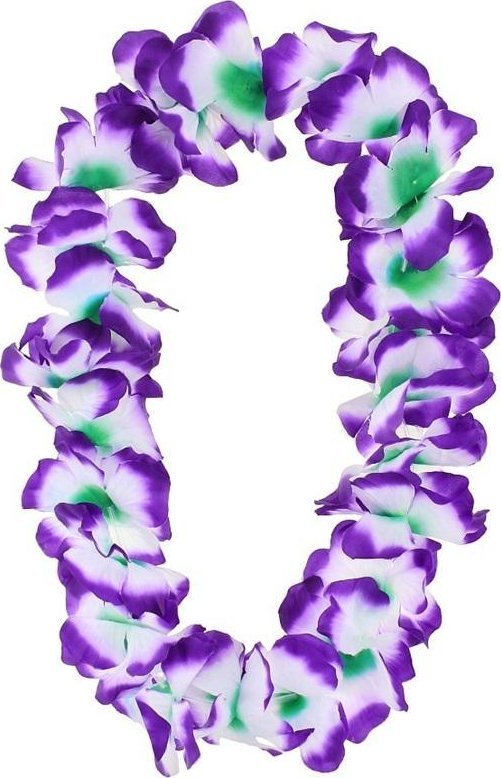 Naszyjnik hawajski fioletowo-biały