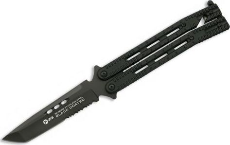 K25 Nóż motylek K25 36215 Balisong Serr Czarny uniwersalny