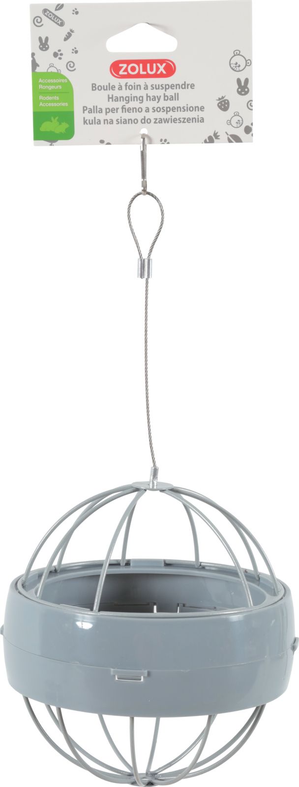 Zolux Kula do siana plastikowa do zawieszenia kol. szary