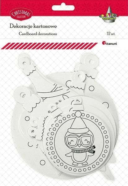 Titanum Dekoracje kartonowe do kolorowania 12szt