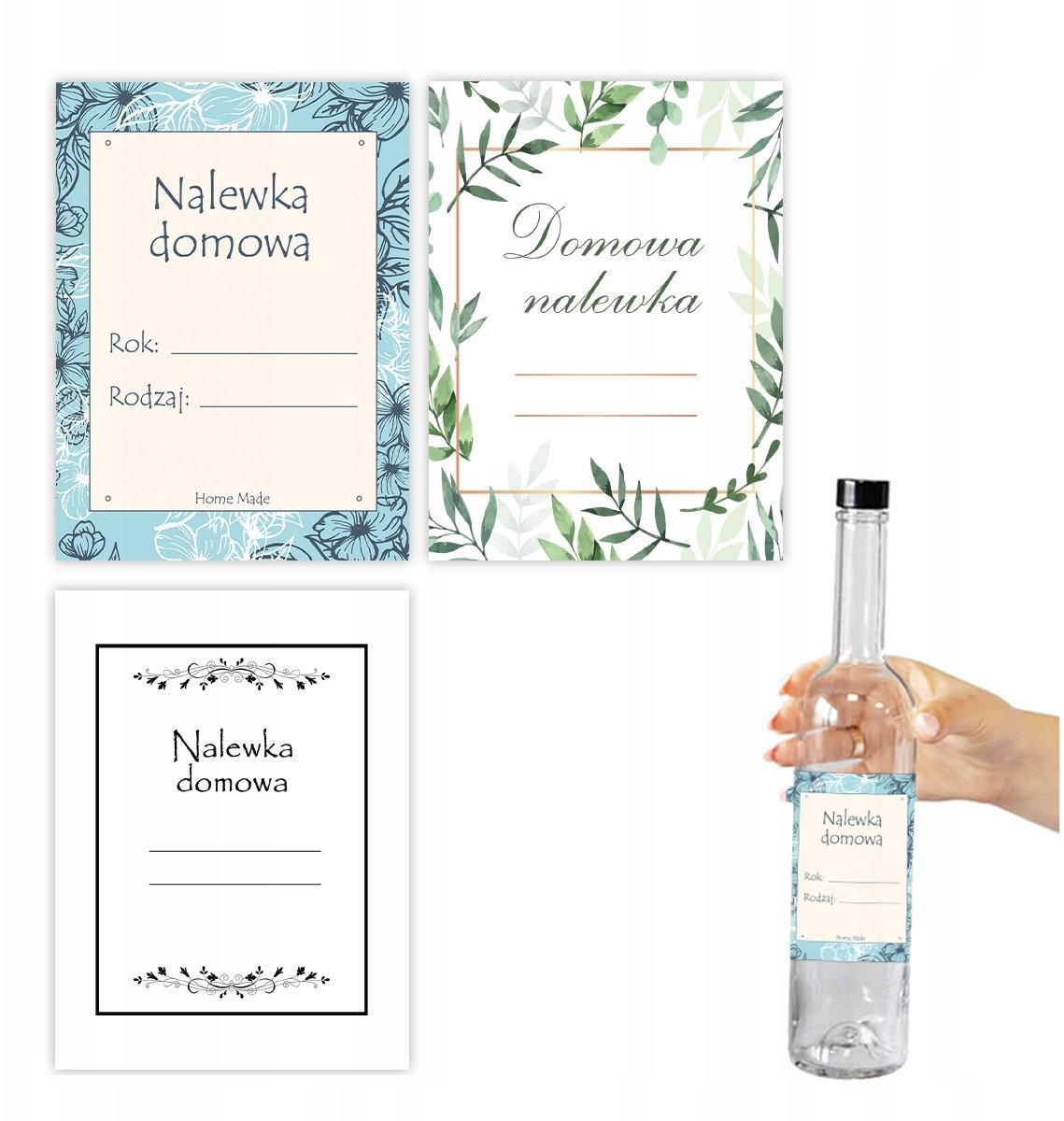 ETYKIETY NAKLEJKI SAMOPRZYLEPNE NA NALEWKI 10X NALEWKA BIMBERKOWA