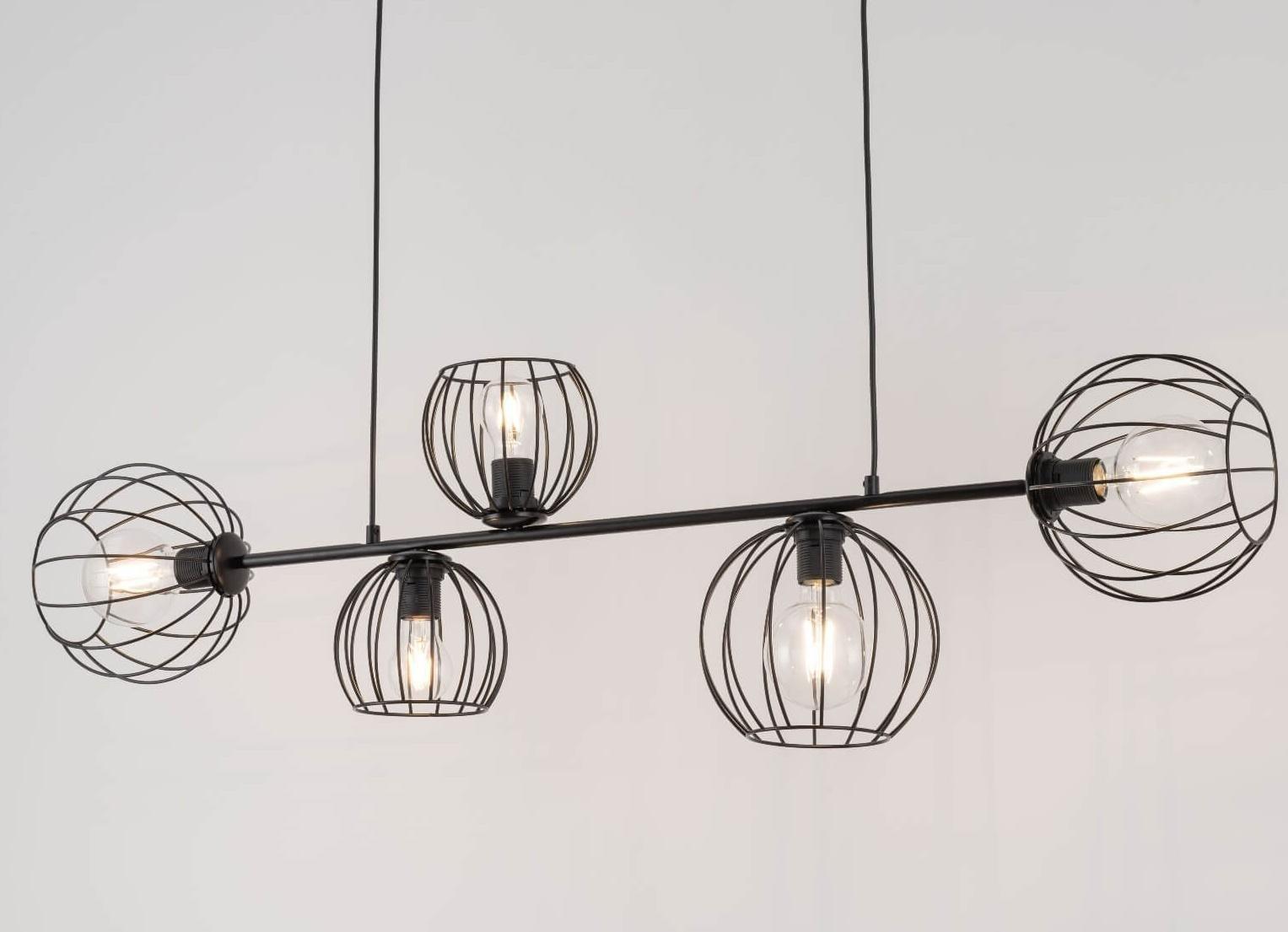 Lampa wisząca Sigma Industrialny zwis Madam 32372 molekuły metalowe nad stół czarne