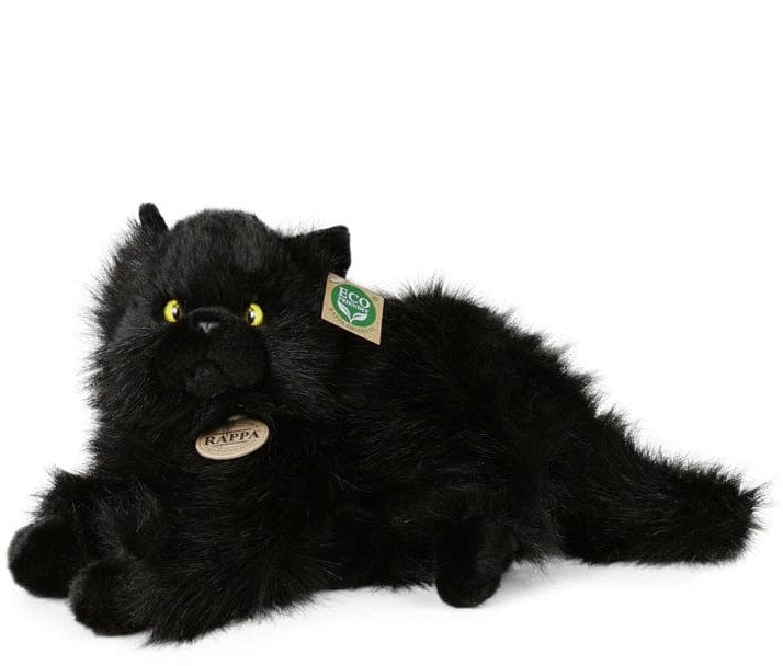 Rappa - Pluszowa realistyczna maskotka Kot czarny leżący 30 cm Eco-Friendly